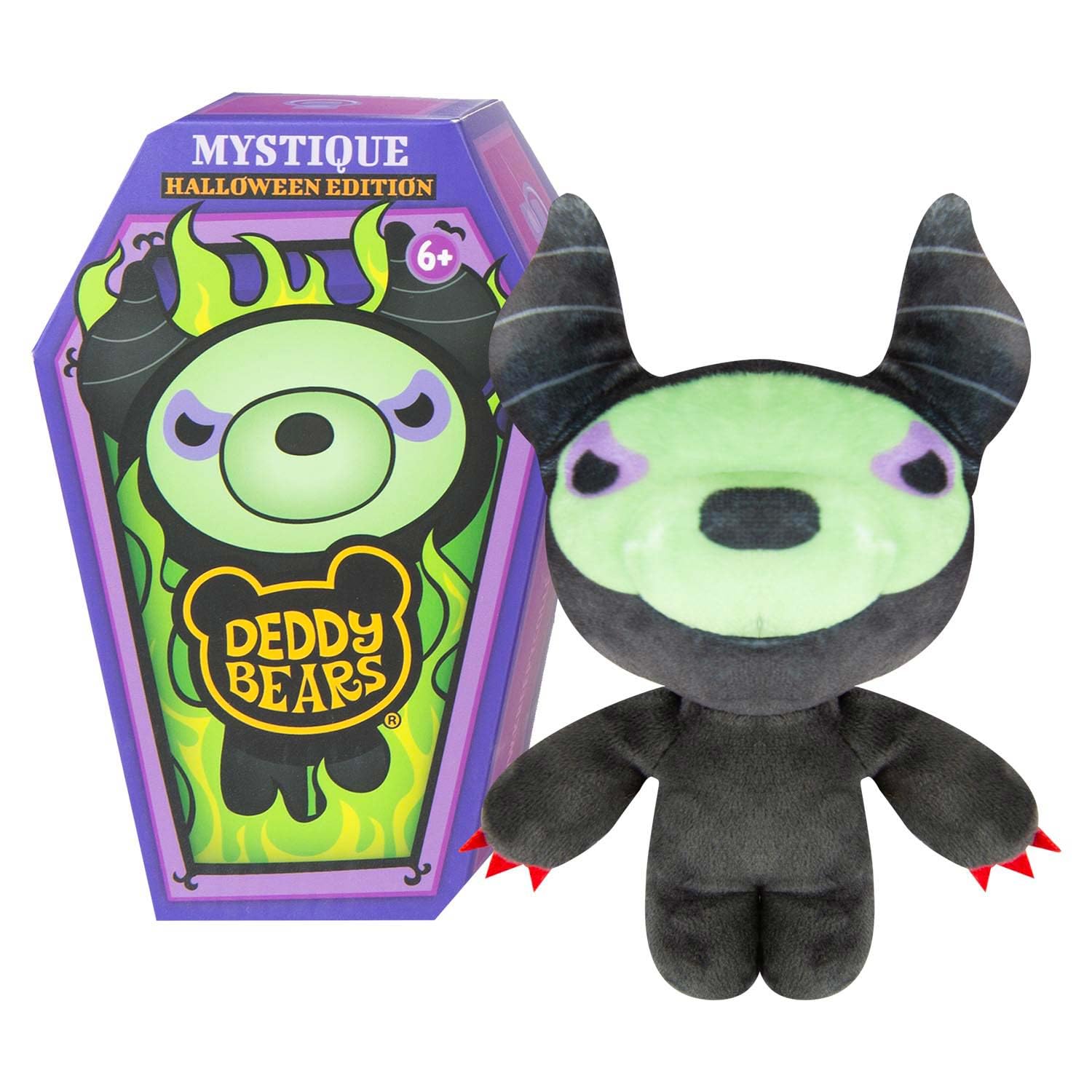 Deddy Bears Mystique Soft Toy 14cm Coffin Box, Plush Idea Spooky Collectable - 15cm X 8cm Black X 1