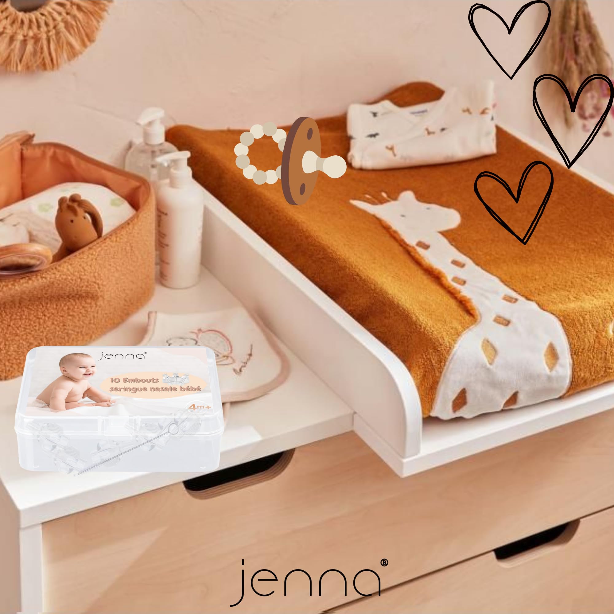 Jenna® |10 Embouts Seringue Nasale Bébé Réutilisables Embout Mouche Bébé Souple Silicone Hypoallergénique Compatible Sérum Physiologique Nettoyage Facile Hygiène Nez Bébé & Nouveau-Né Brosse Incluse