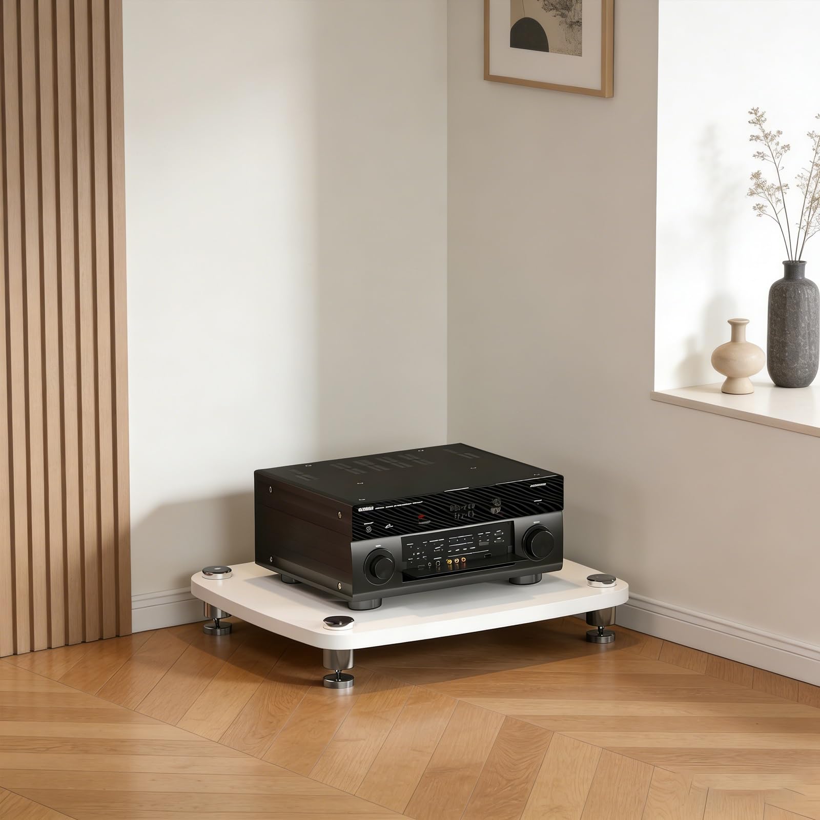 Meuble TV HiFi étagère bois blanc console jeux lecteur DVD
