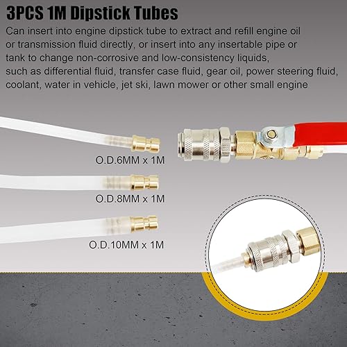 Miniatura 3 de YSTOOL Juego de dispensador de extractor de líquido neumático de 10 L, kit de herramientas de recarga ATF para cambiar aceite en la transmisión del