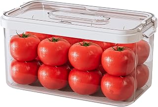 Kylskåpsförvaringslåda Med Lock Läckagesäker Transparent Kapacitet Portabel | Kylskåpsbehållare För Förvaring Av Frukt Till Att Förvara Mjöl, Socker, Bönor, Tomater, Sallad, Och Bär