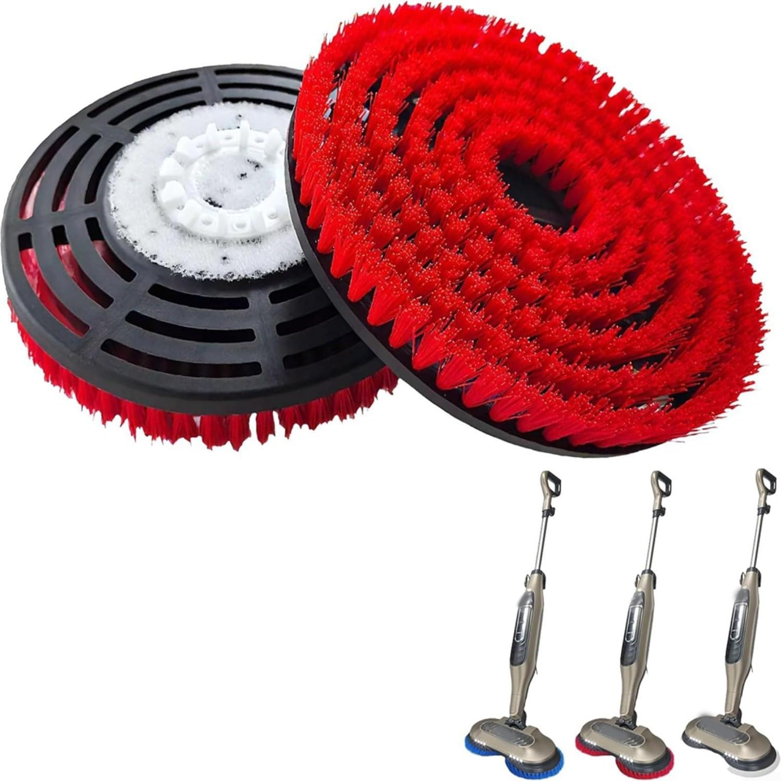 Lot de 2 têtes de brosse de rechange pour nettoyeur vapeur Shark S7000 S7001 S7020 – Conçues pour un nettoyage en profondeur et une longue durée d'utilisation (rouge)