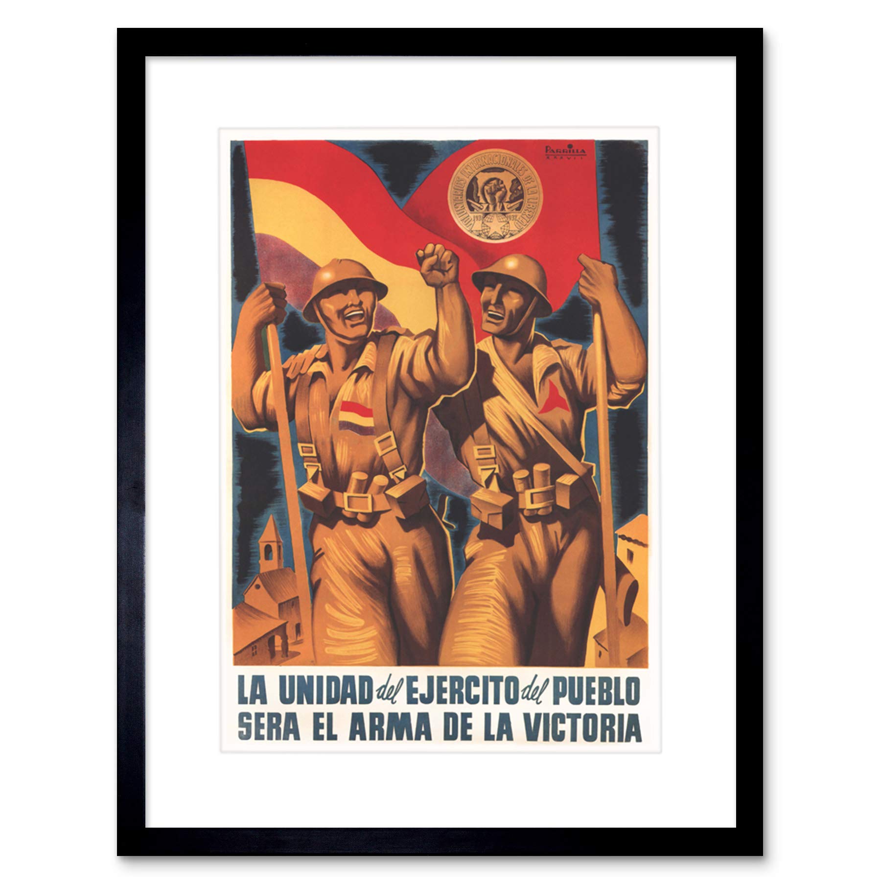 Wee Blue Coo War Spanish Civil International Brigade Republican Spain Framed Wall Art Print