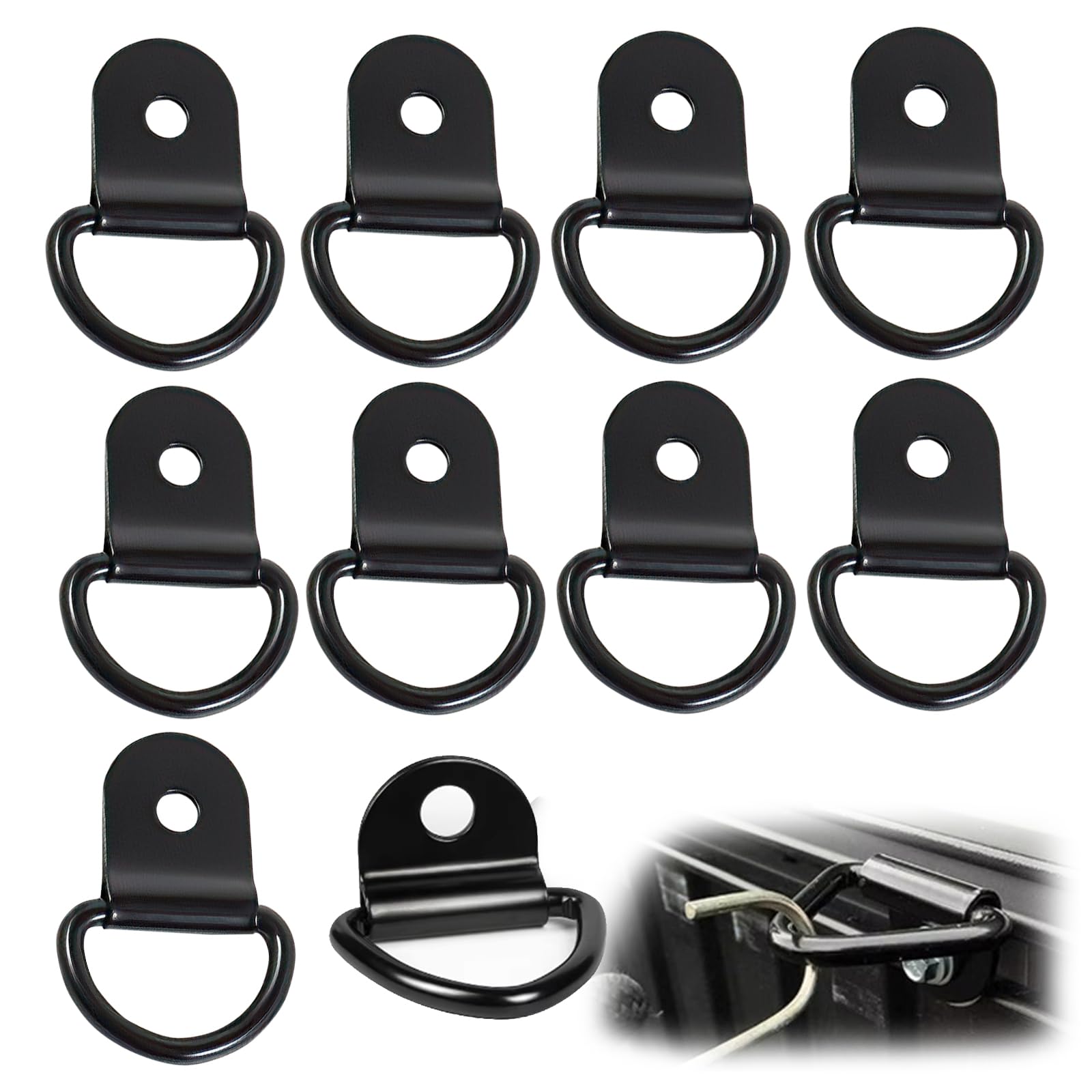 10 Pcs D Rings, Tie Down Anchor, D Ring Tie Down Anchors