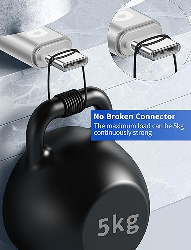 Miniatura 56 de Cable USBC de 10 pies, paquete de 2 cables largos USBC de carga rápida, cable trenzado de nailon USB C a USB C cargador de iPhone compatible con