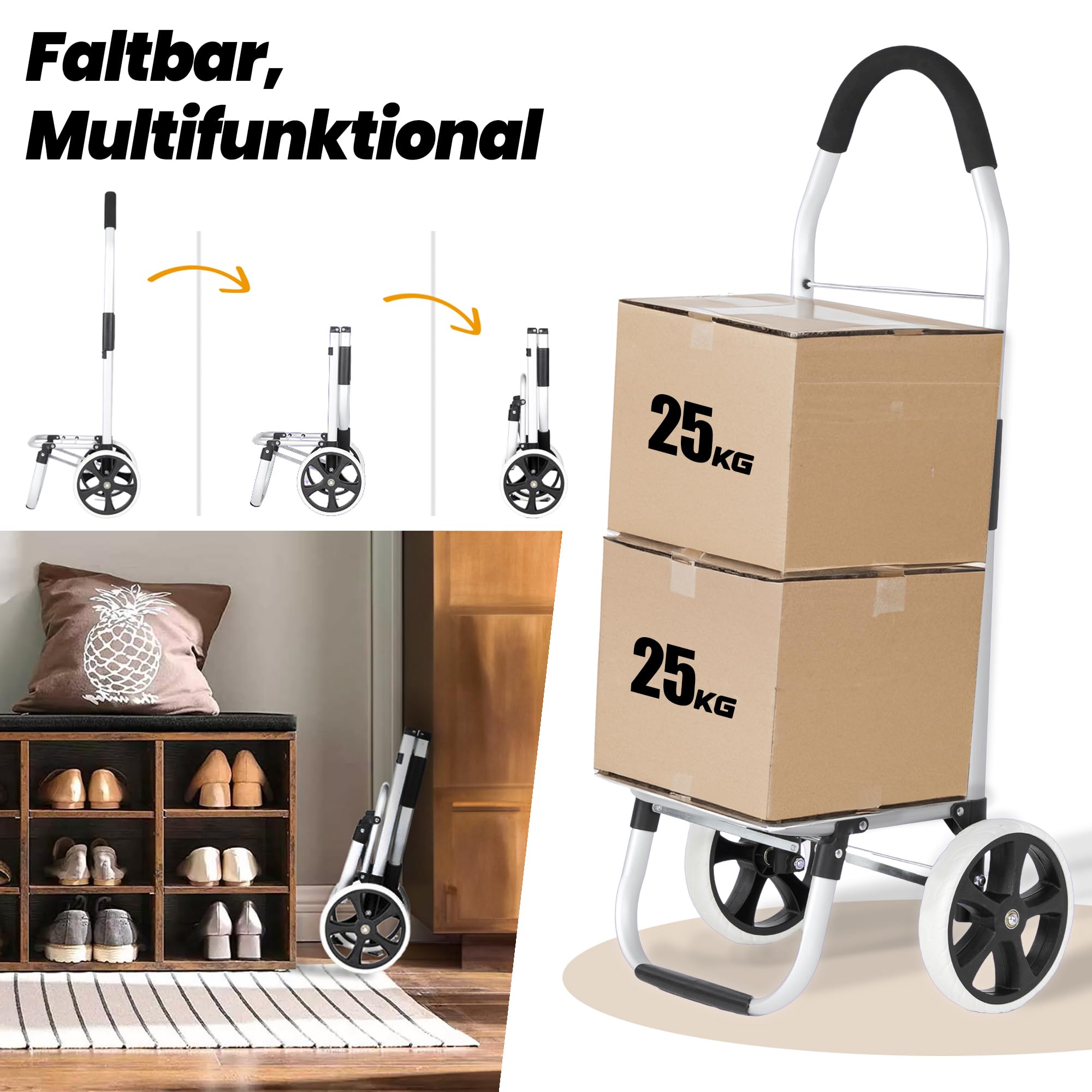 Eskey Einkaufstrolley mit Kühlfach – Einkaufswagen - Klappbar - Wasserdicht