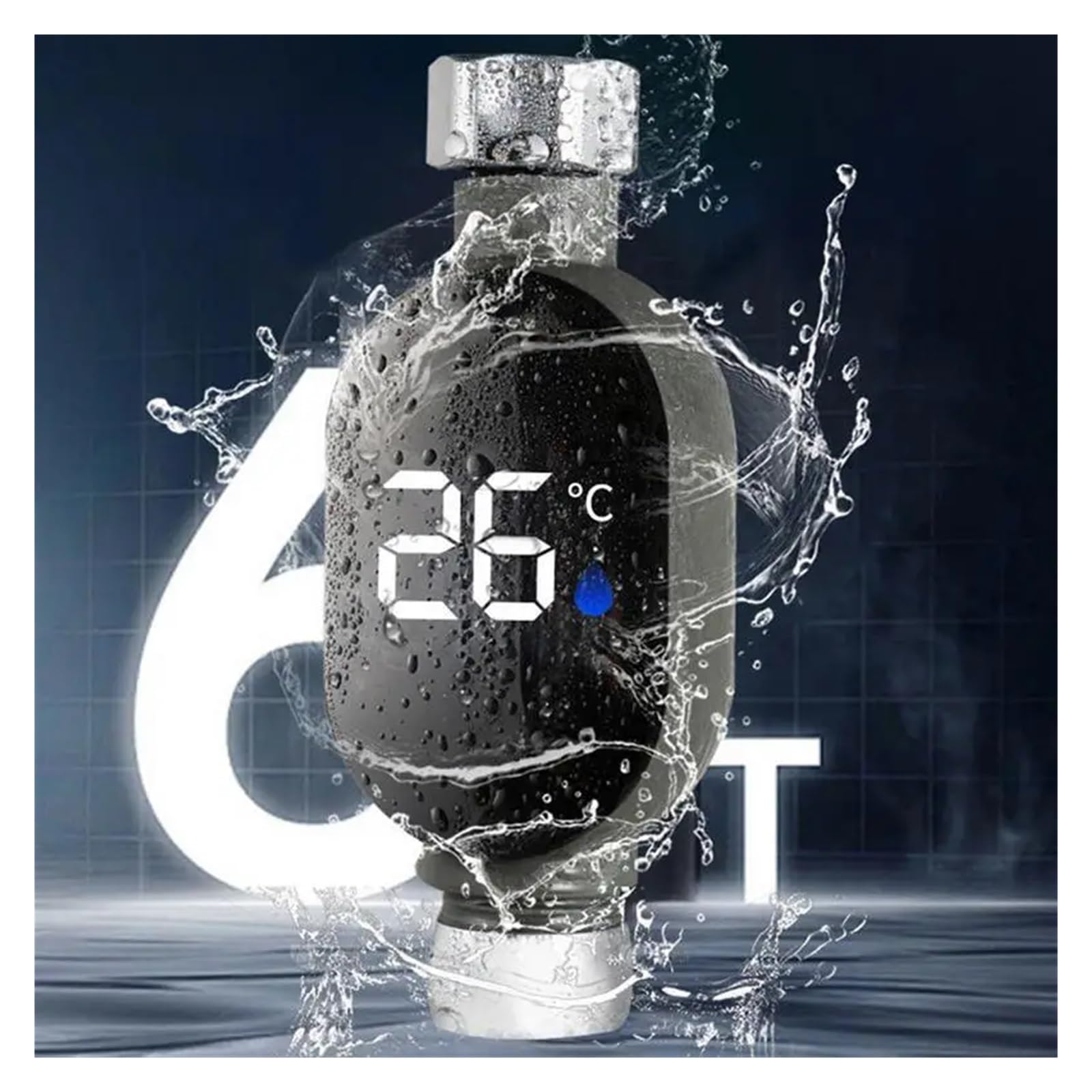 Thermomètre de douche Jauge de température d'eau douche, compteur avec affichage LED, thermostat bain étanche for la maison, salle et Pour la maison et le bain