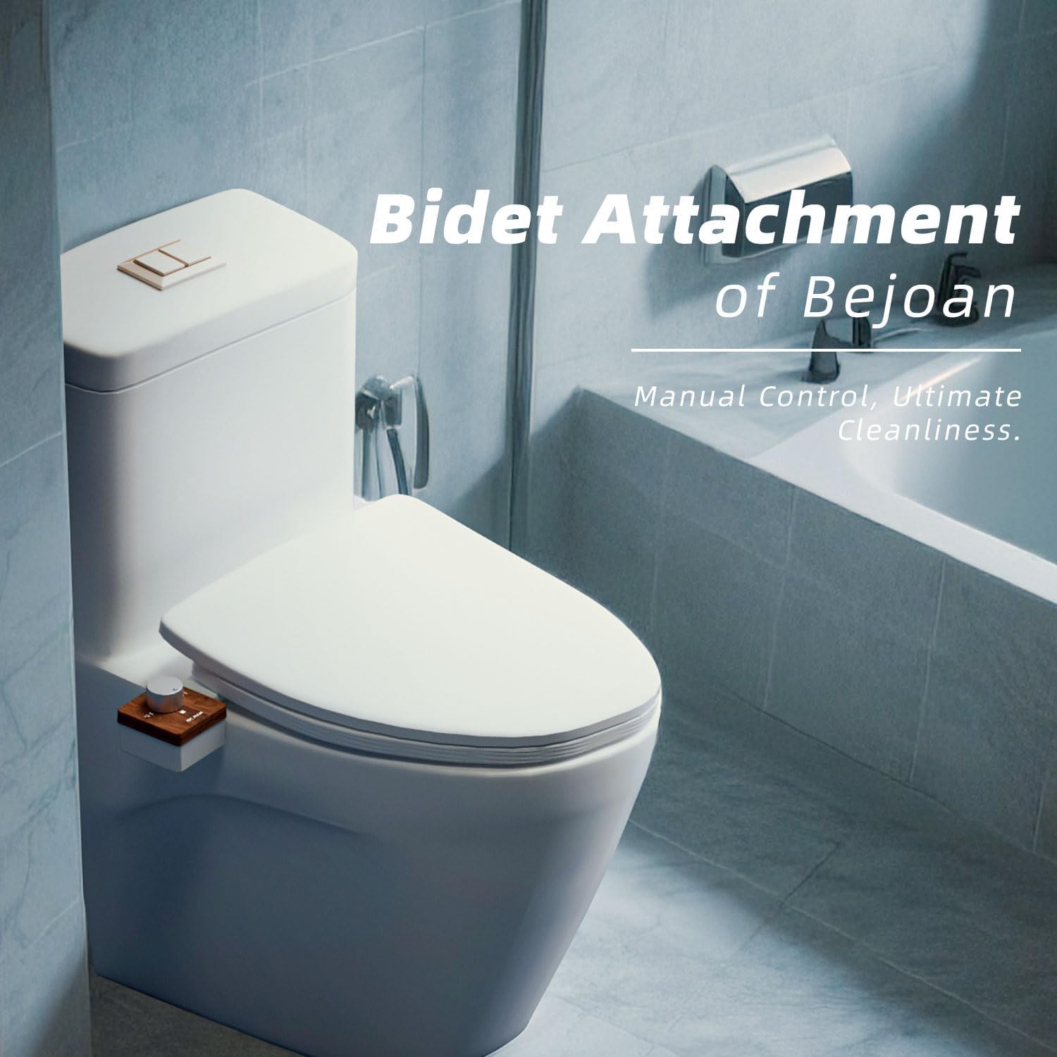 Bidet Attachment for Toilet, Non-Electric Cold Water Bidet Sprayer with Retractable Nozzle & Self-Cleaning, Adjustable Water Pressure, 1/2'', 3/8'' Hose Fit for Standard Toilets
