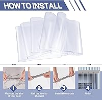 Vista 4 de Juexica Kit de Cortina de Puerta con Tiras de Plástico de 36 x 80 Pulgadas 0.08' Cortinas de Enfriamiento de Invierno PVC Cortina de Puerta