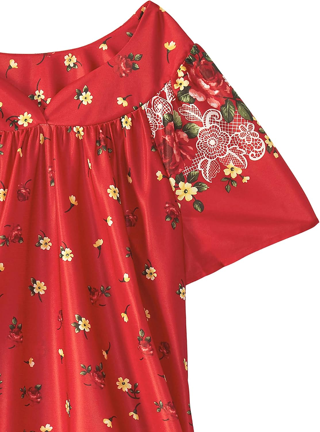 AmeriMark Casual Women’s Patio Muumuu House Dress Loose Comfortable Short Sleeve Sun Dress Lounger Gown Sleepwear for Ladies