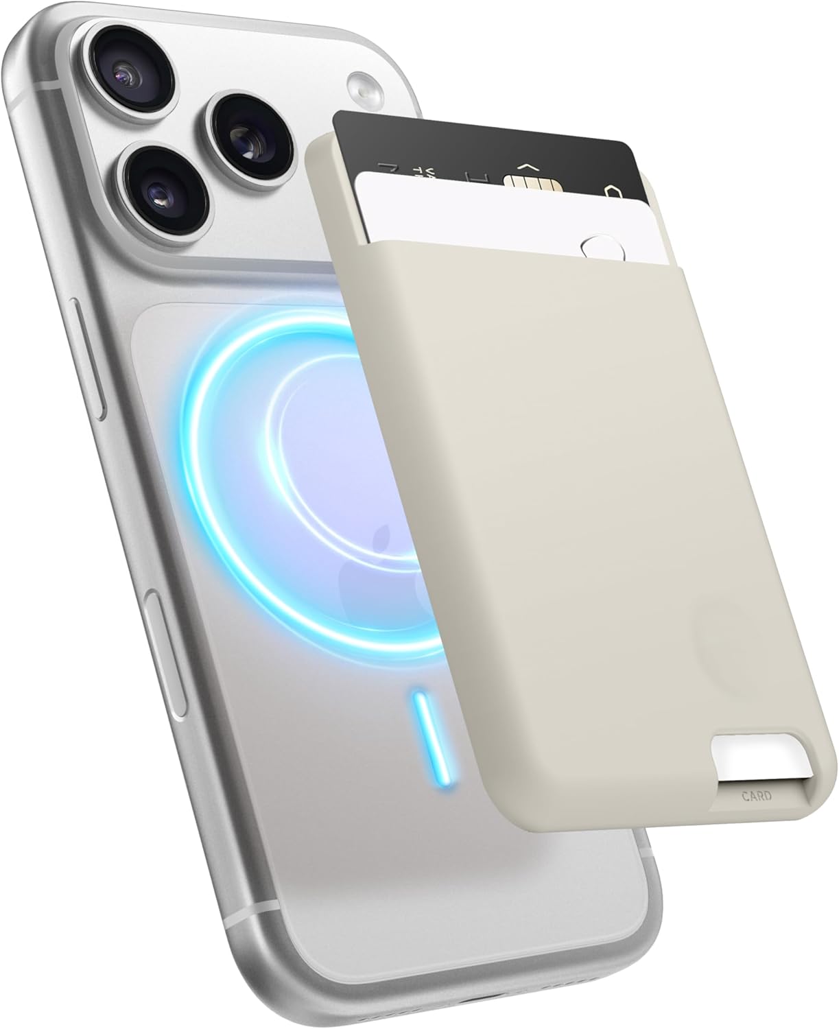 elago Magnetic Wallet Card Holder 2-Cards Compatible with MagSafe for iPhone - Secure Phone Wallet, Long Last Silicone, Scratch and Damage Protection