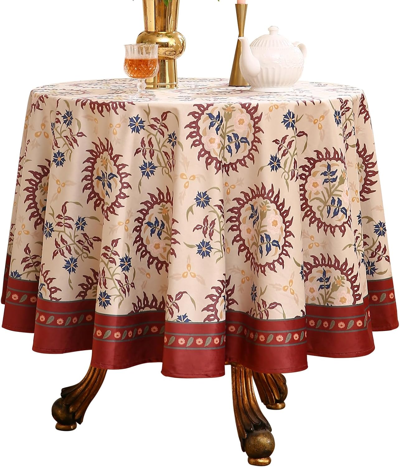 Luxury Velvet Decor Table Cloth Rectangle Table,Pink Floral with Daisy and Leaves Pattern Table Cover,Fabric Decoration Tablecloth for Kitchen,Parties,Banquets,Thanksgiving,55"*55" Violeta G