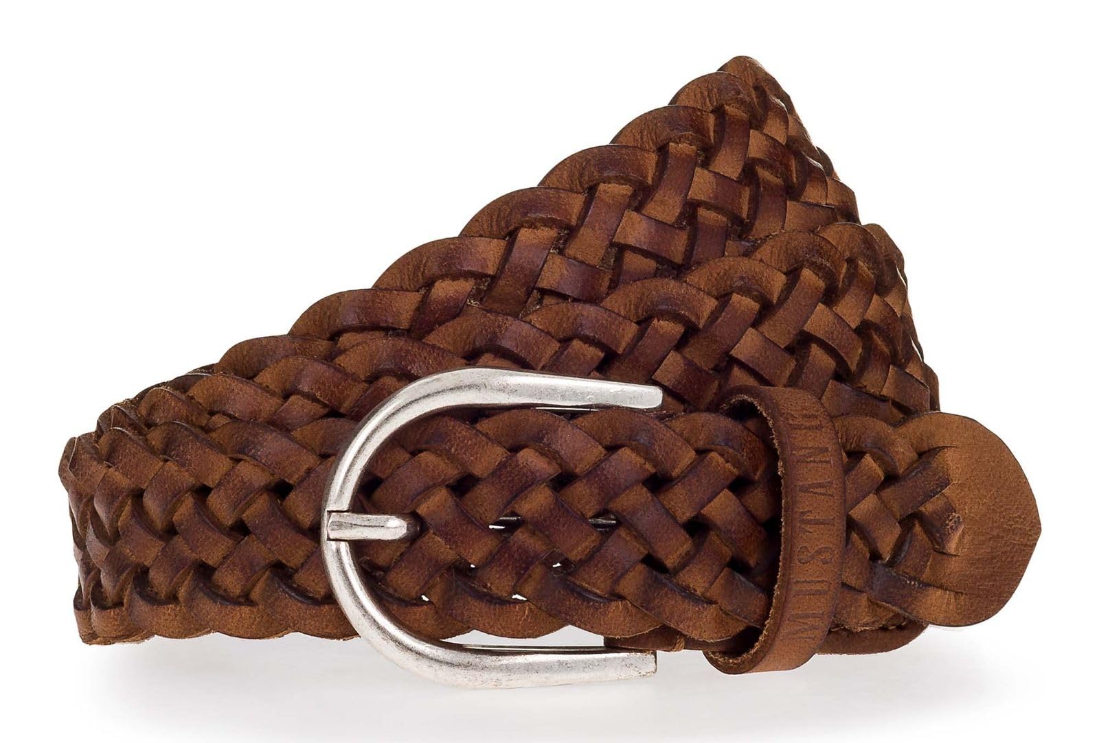 MUSTANG Braided Leather Belt W110 Baileys, Baileys, W110