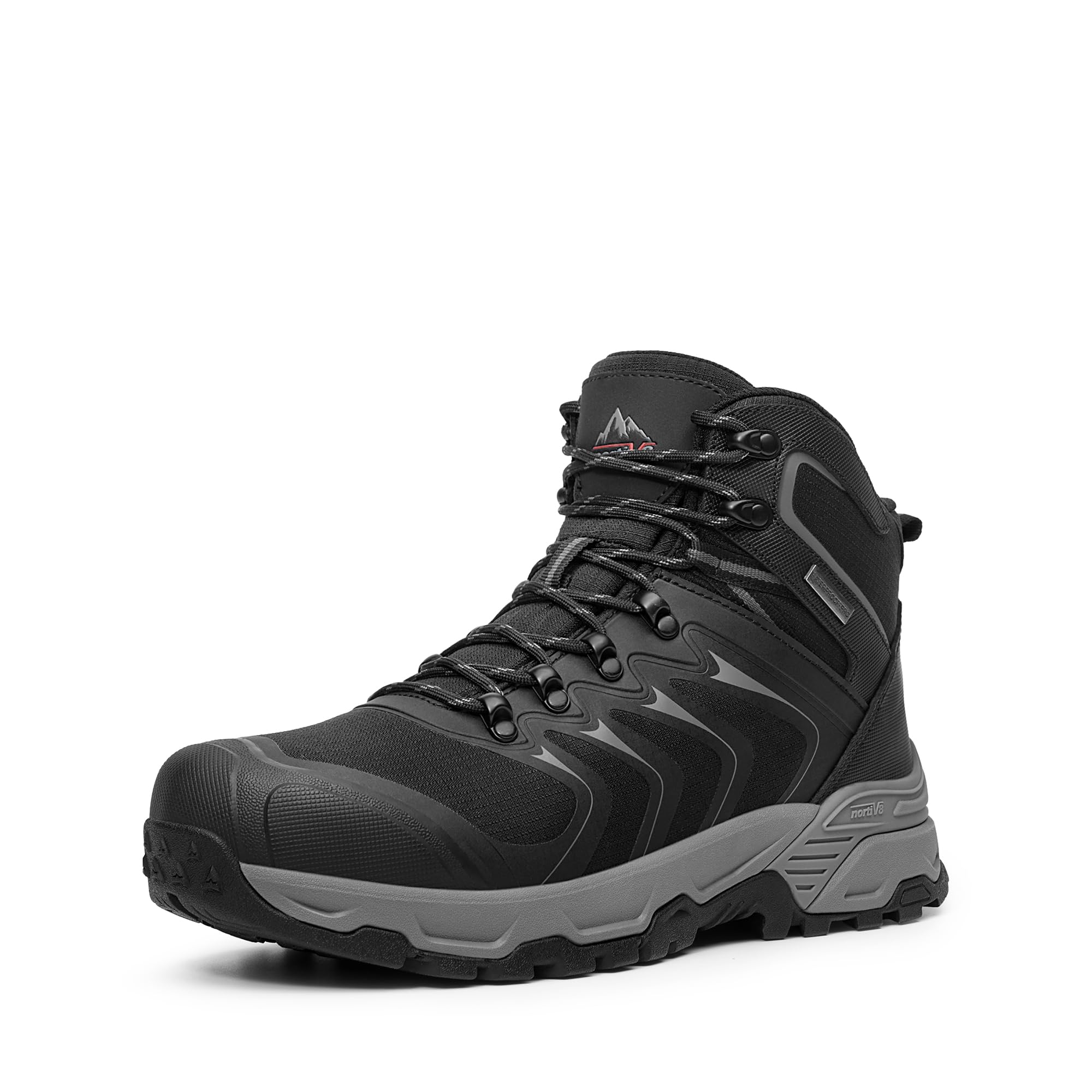 NORTIV 8Men's Waterproof PRO Hiking Boots Outdoor Lightweight Non-Slip Arch Support Trekking Camping Ankle Boots Armadillo 3.0