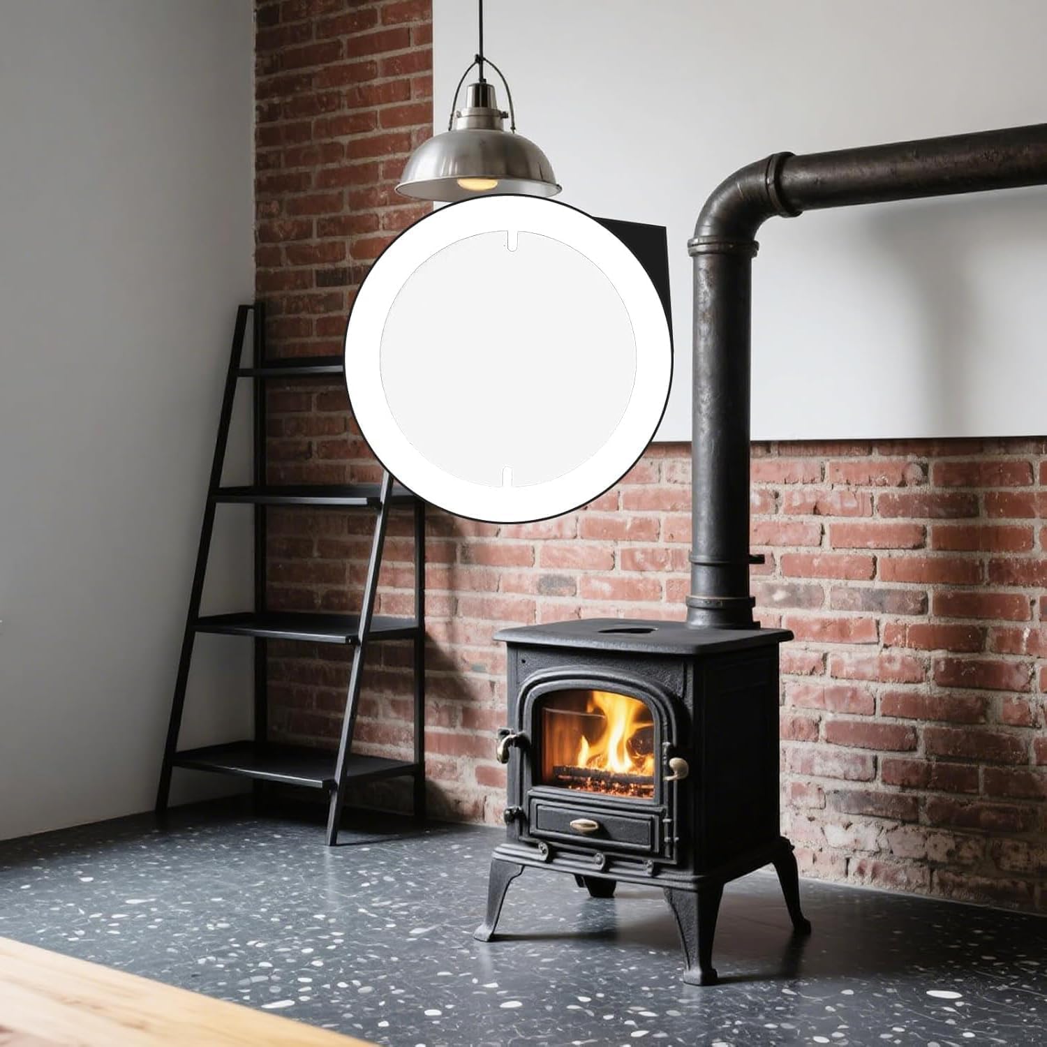 8pcs Stove Pipe Gasket, Cotton Fiber Heat Resistant Insulation Pad and Stove Pipe Gasket for Round Fireplaces and Ovens (White)