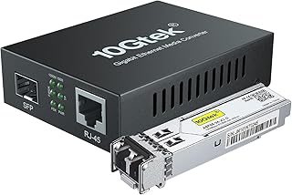 Gigabit Ethernet Media Converter, MultiMode Dual LC Fiber to Ethernet RJ45 Converter for 10/100/1000Base-Tx to 1000Base-SX(with a SFP MMF 850-nm Module), UL Certified, up to 550-m
