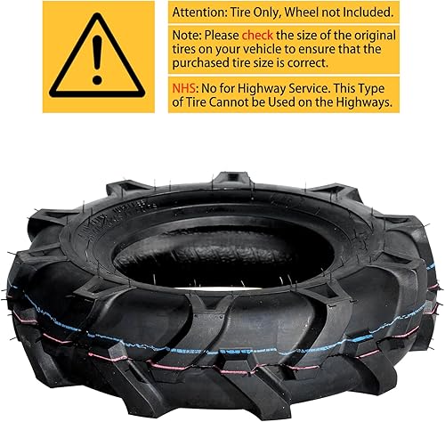 Miniatura 5 de 2 neumáticos para cortacésped y jardín, 4.00 x 8, para carrito de golf, tractor, sin cámara, rango de carga B