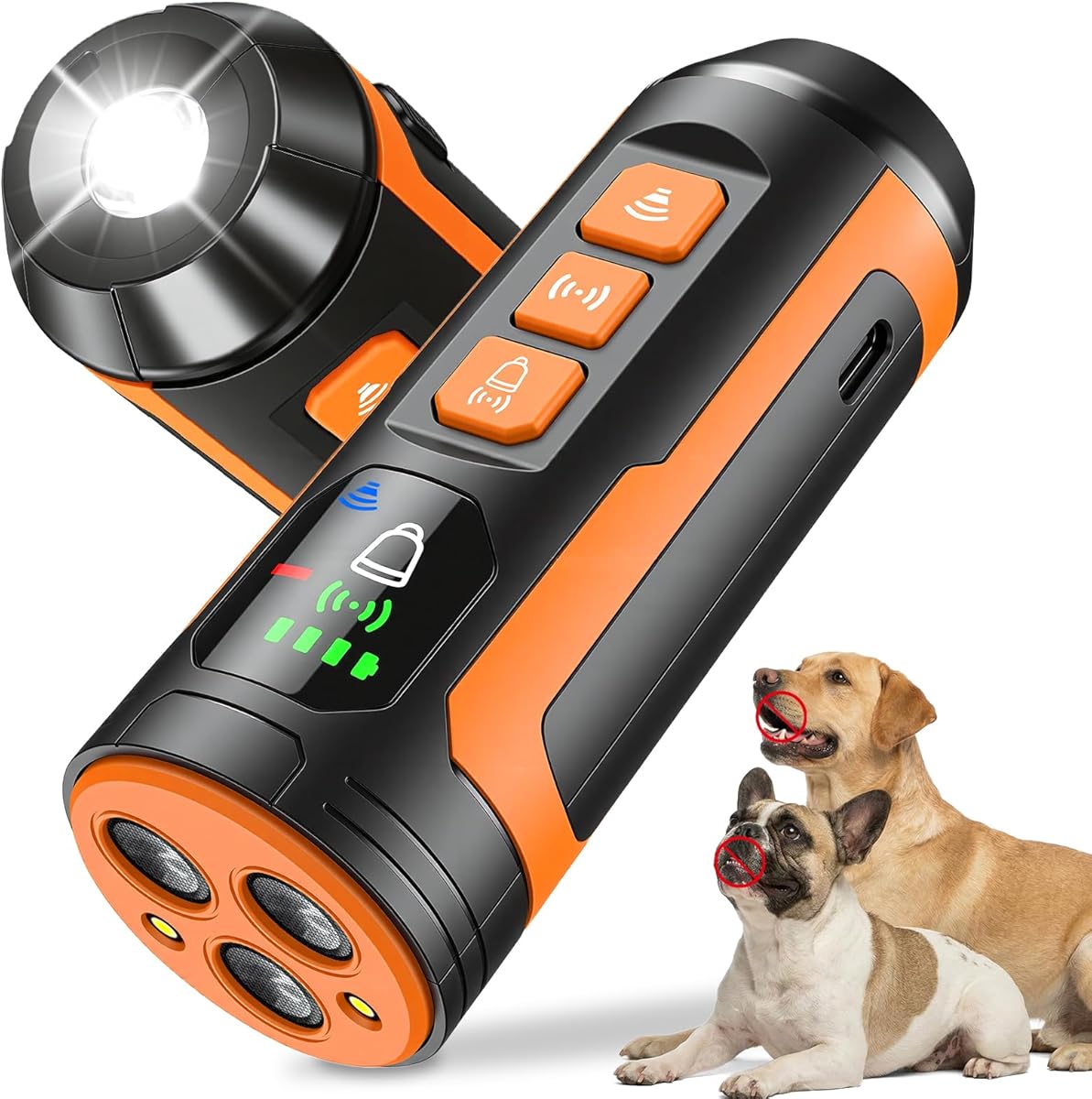 Dog Bark Deterrent Devices, 3X-Fast Anti Barking, 50 FT Range, LCD Screen, LED Flashlight, Type-C Charging, Portable Training Tool to Correct Bad Behaviors