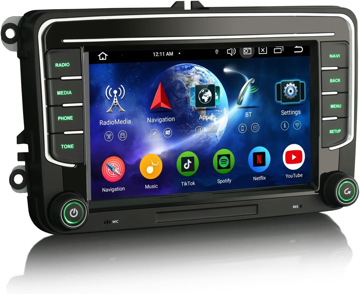 Erisin 7" 8-Core 4GB+64GB Android 14 Autoradio Bluetooth per VW Crafter Amarok Caddy Polo Skoda Yeti Transporter T6 Supporto GPS Navigatore Wireless CarPlay Android Auto WiFi DSP DAB+ DSP FM Canbus