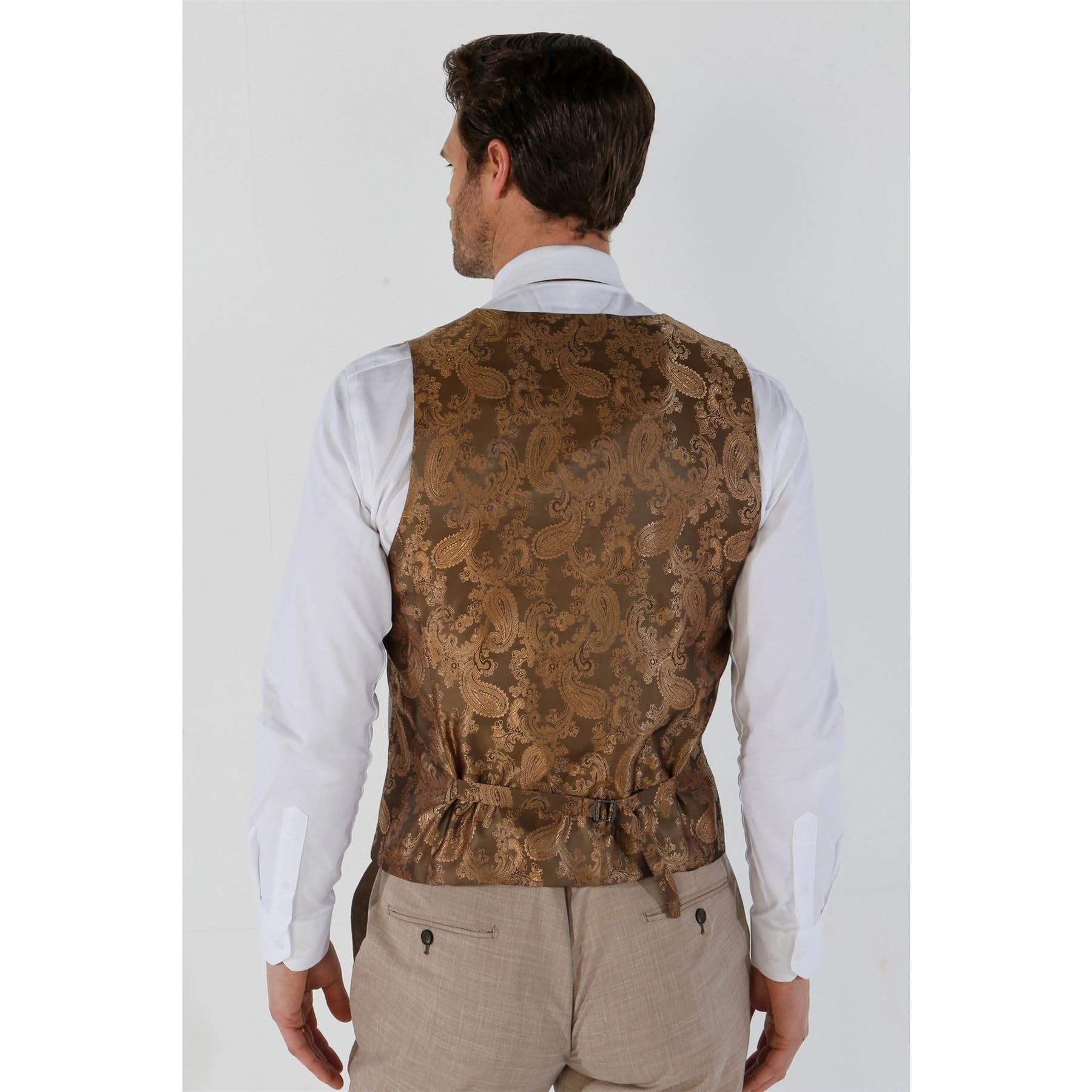 TruClothing.com Gilet da uomo beige sartoriale estivo da sposa, Beige, 50