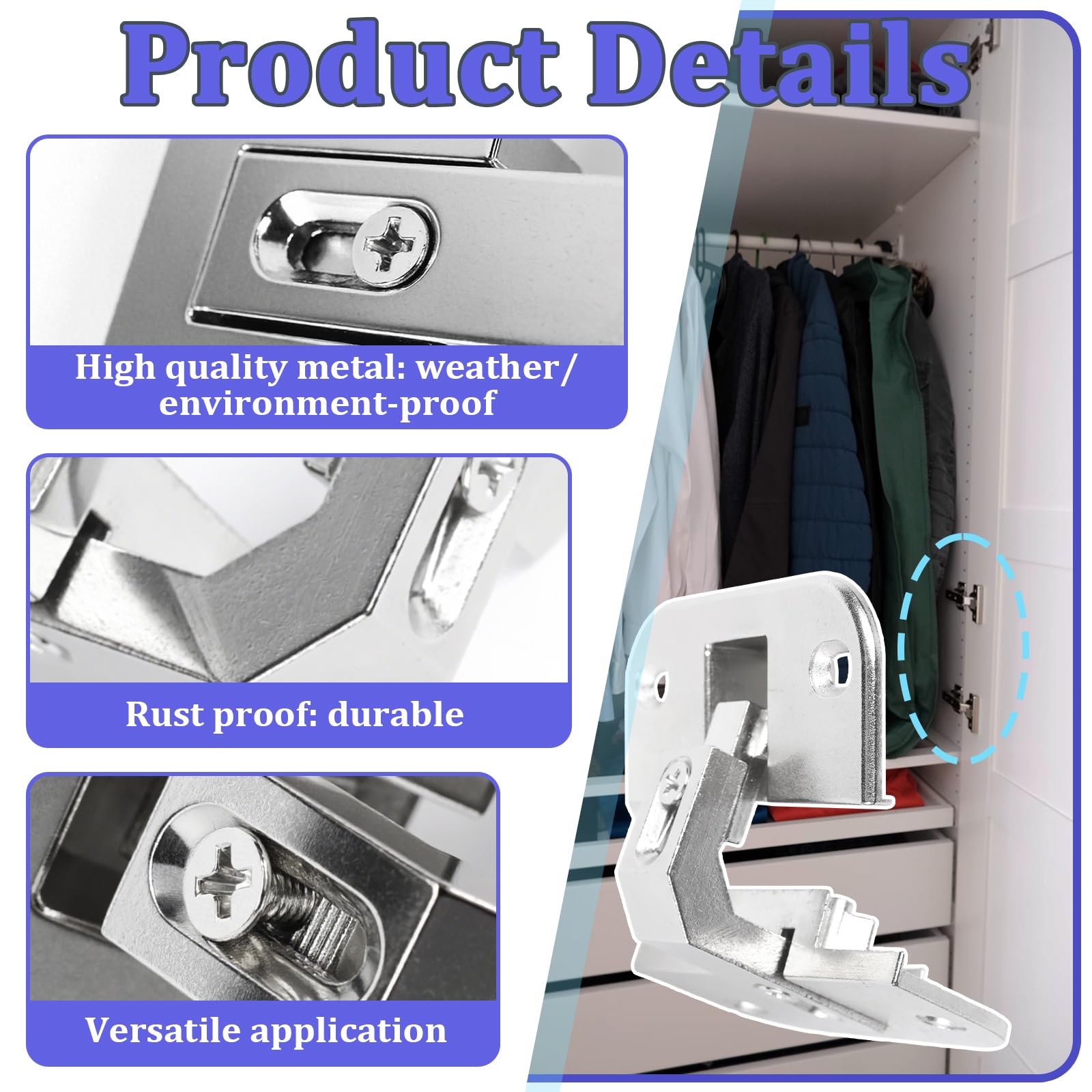 Adjustable Cabinet Hinges - Kamrexi Pie Cut -4