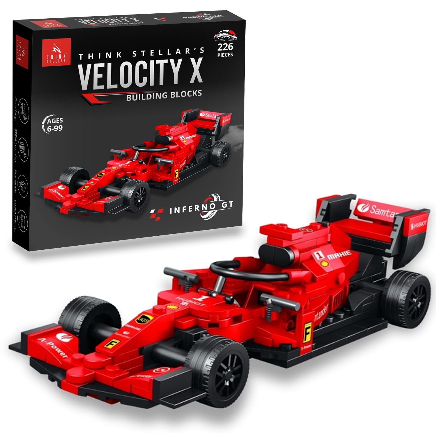 Racing Car Building Blocks | 225+ Pieces Toy Car Construction Set for 6+ Years Girls, Boys & Adults | Build & Collect 8 Unique Racing Cars | Screen-Free Toy-image-22