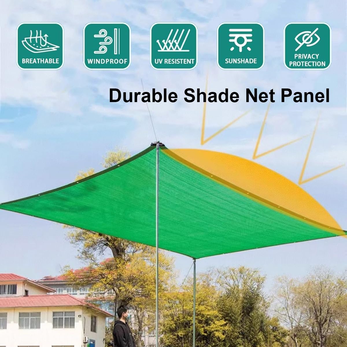 Sonnenblenden Schattennetz 85% UV-Schutz, 8x11m, für Garten, Terrassendach, Gewächshaus, Pflanzenschutz, strapazierfähig mit Ösen, ideale per Pflanzen und Blumen