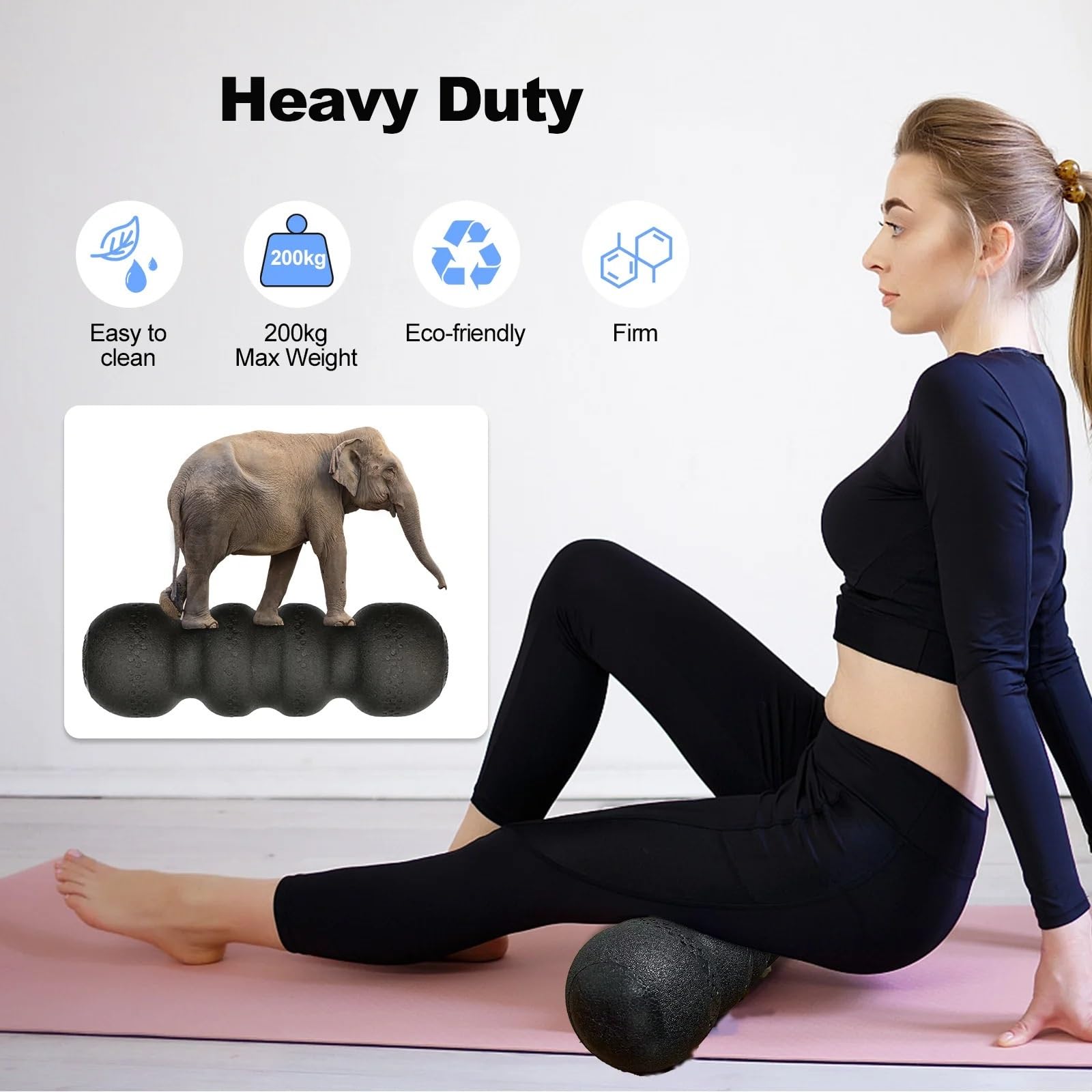 Rullo in Schiuma Rullo for Yoga con Arachidi Massaggio alla Schiena ad Alta densità for Massaggio al Collo Recupero Muscolare 45 cm Foam Roller