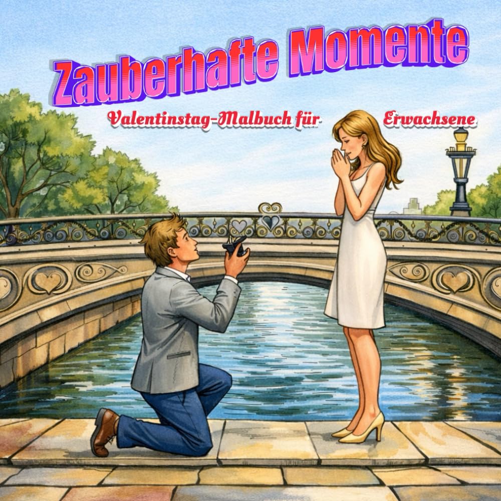 Zauberhafte Momente. Valentinstag-Malbuch für Erwachsene: 50 romantische Szenen mit Menschen von einfach bis detailreich einfühlsames Ausmalen zum Entspannen