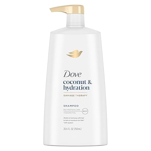 Miniatura 18 de Dove Damage Therapy Champú paquete de 6, coco e hidratación, hidratación 24 horas para revitalizar el cabello seco y dañado, 12 oz Ea