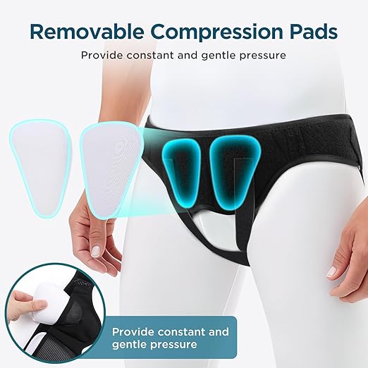 DREAMSOME Faja de Soporte para Hernia Inguinal, Ajustable, con 2 Almohadillas miniatura 3