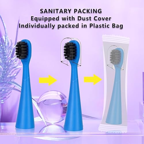 Miniatura 5 de Compatible con cabezales de repuesto para cepillos de dientes eléctricos Burst Kids con tapas de cubierta antipolvo, perfecto para cepillo de