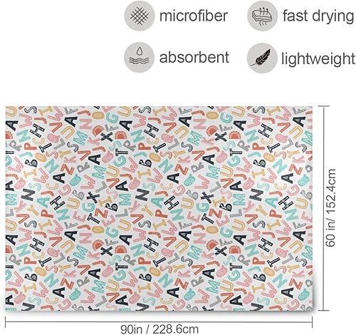 Miniatura 3 de KLL Scandinavian Style Alphabet Throw Blanket All Season Use Plush Travel Blankets Comfy Flannel Throws 60x90 Inches for Bed, Bedroom, Picnic Warm