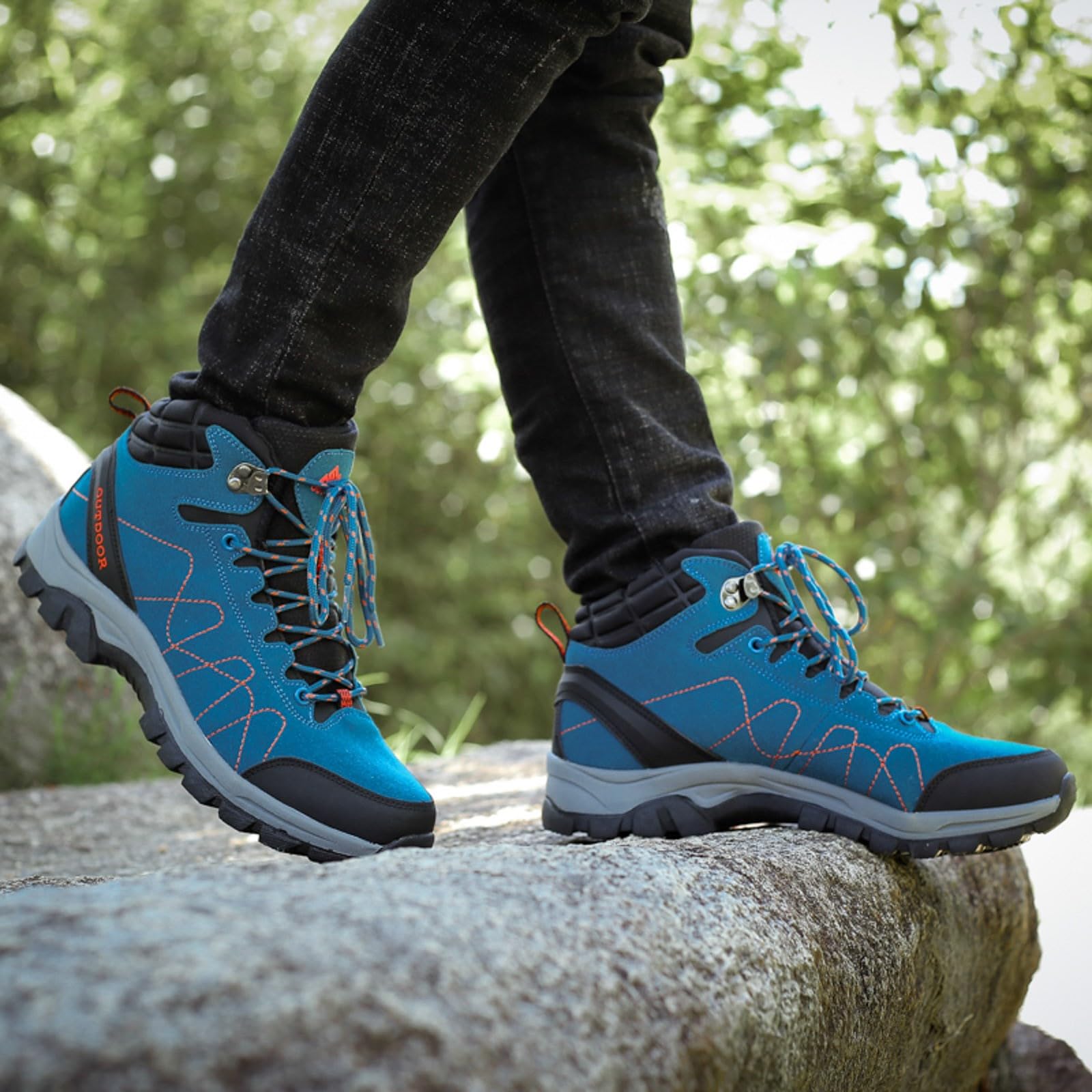 Zapatos de Hombre Pareja, Zapatos de Senderismo de Suela Gruesa, Zapatillas de montañismo al Aire Libre, Antideslizantes y Transpirables para Aventura y Naturaleza
