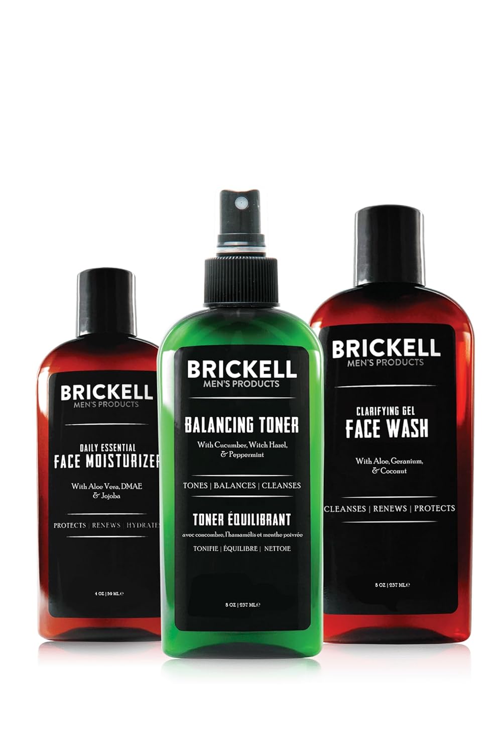 Brickell Men's Daily Face Cleanse Routine for Oily Skin, Alcohol Free Toner, Gel Facial Wash and Moisturizer, Natural and Organic, Unscented - Image 4
