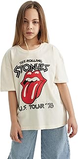 تيشرت تريكو بأكمام قصيرة ومقاس كبير للبنات من ديفاكتو C1720A8