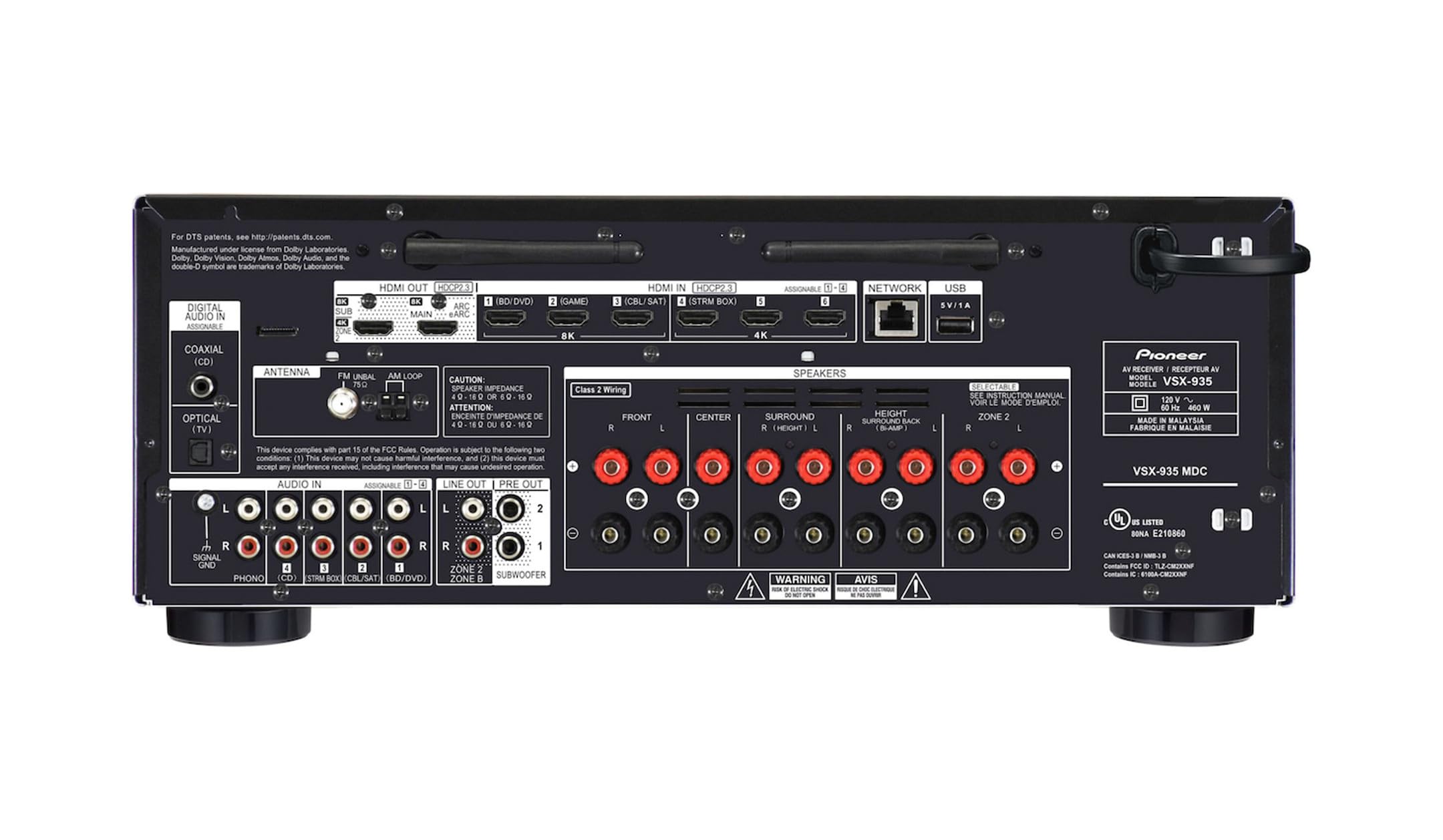 Pioneer VSX-935 7.2-Kanal Netzwerk-AV-Receiver, Schwarz