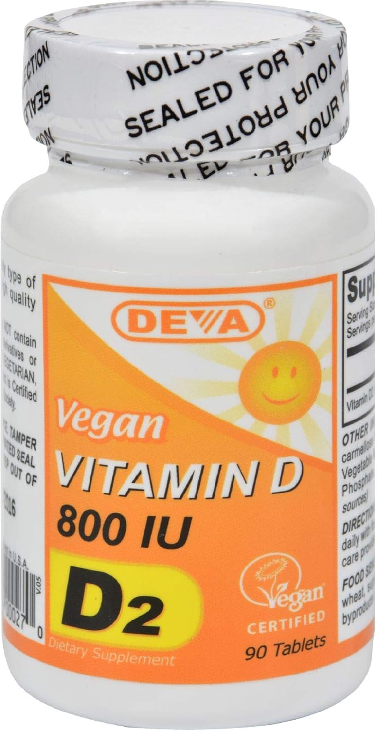 Vitamina D 800 Ui 90 Tabletas - Vegano - Deva Vegan Vitamins