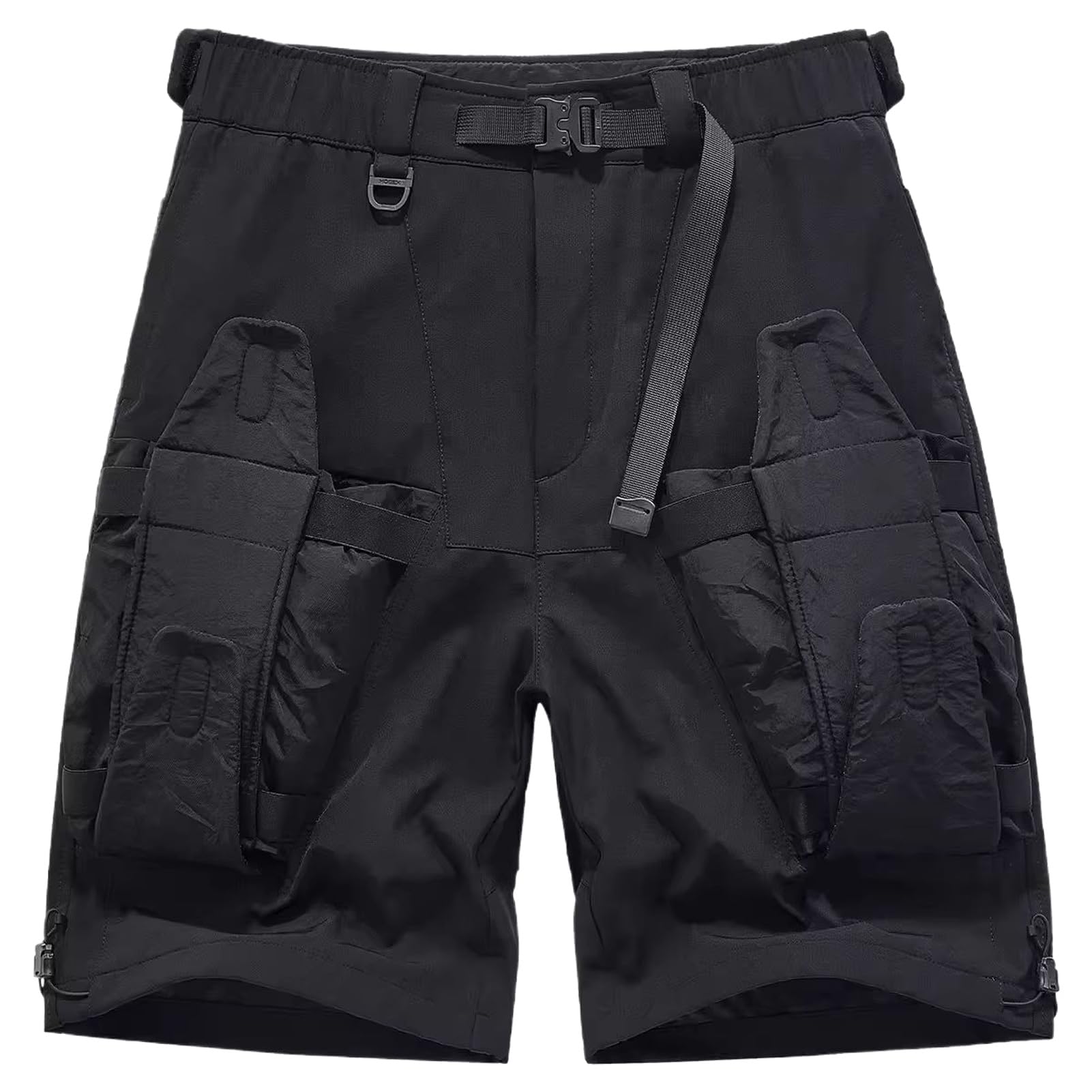 Short cargo tactique ample noir pour éviter la chaleur en été