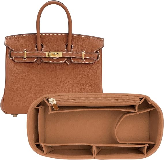 Premium Felt Handbag Organizer Insert for Birkin 35 Bag Scratch Protection Safeguard (EarthColor, BK35)