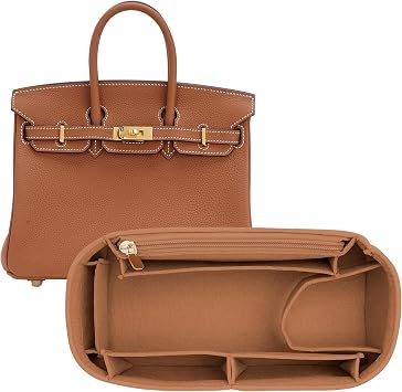 Premium Felt Handbag Organizer Insert for Birkin 35 Bag Scratch Protection Safeguard EarthColor, BK35