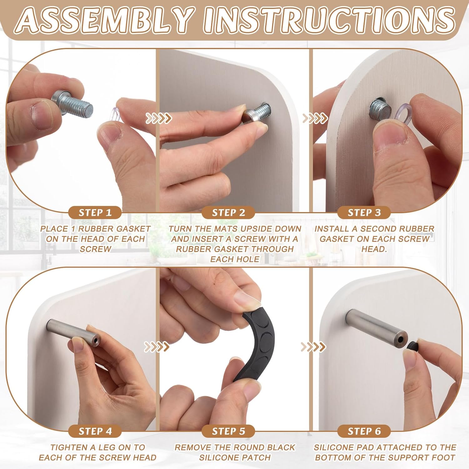 3 Pcs Nesting Stone Drying Mat for Kitchen Counter, Diatomaceous Dish Stone Drying Mats Quick for Kitchen Counter, Non Slip Feet, Heat Resistant, Nesting Stackable Design(Marble,White)