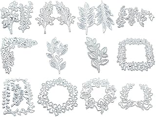 13 peças/conjunto de folhas de flores moldes de corte de metal flores silvestres estêncil em relevo faça você mesmo scrapbooking cartão de felicitações modelo de álbum de matrizes de corte de moldes de decoração artesanato de corte de metal para liberação de cartões
