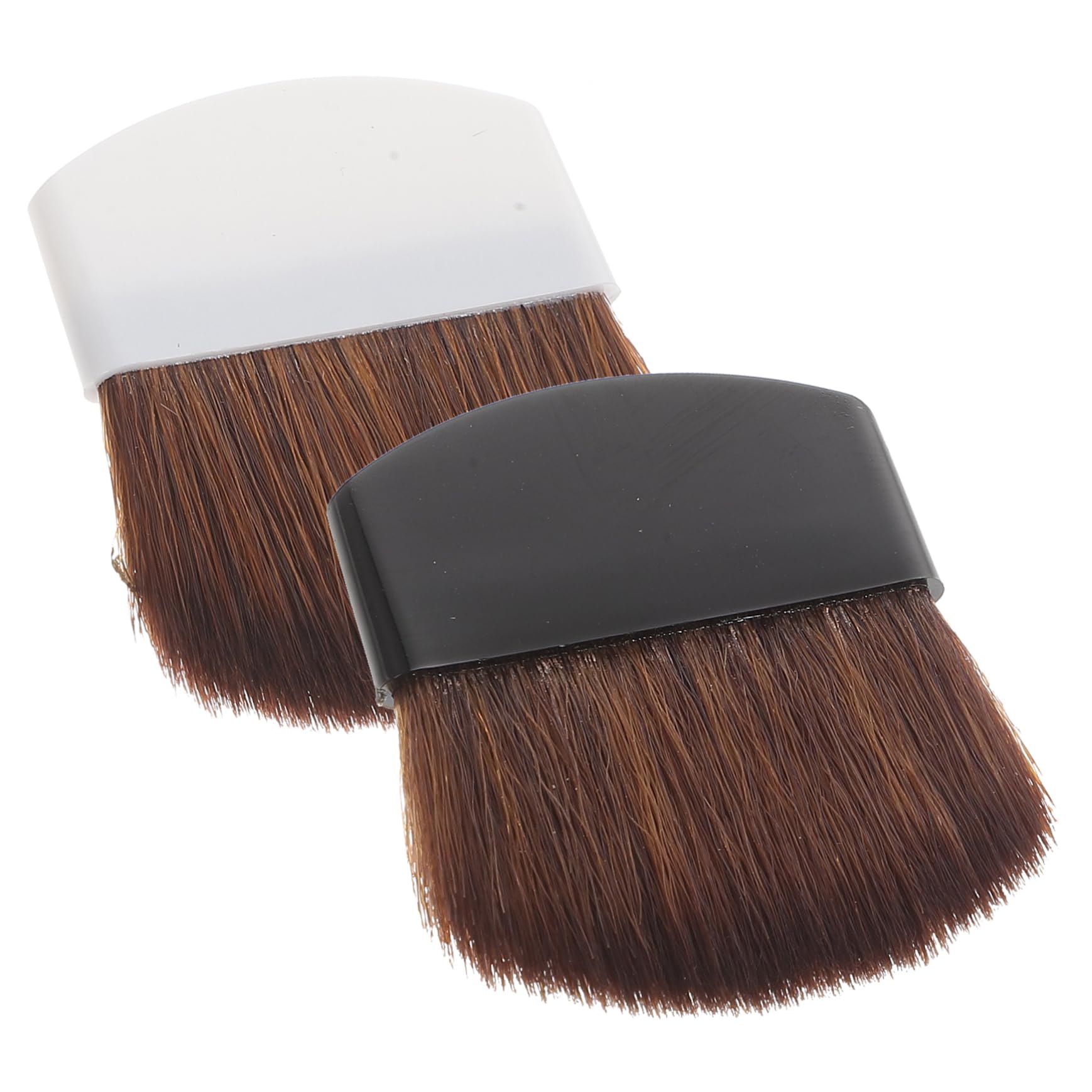 VICASKY Pennelli per Fard e Fondotinta Portatili 2 Pezzi, Set Pennelli Trucco Professionali Setole Morbide in Crine di Cavallo, Strumenti di Bellezza Compatti per Make Up Viso da Viaggio