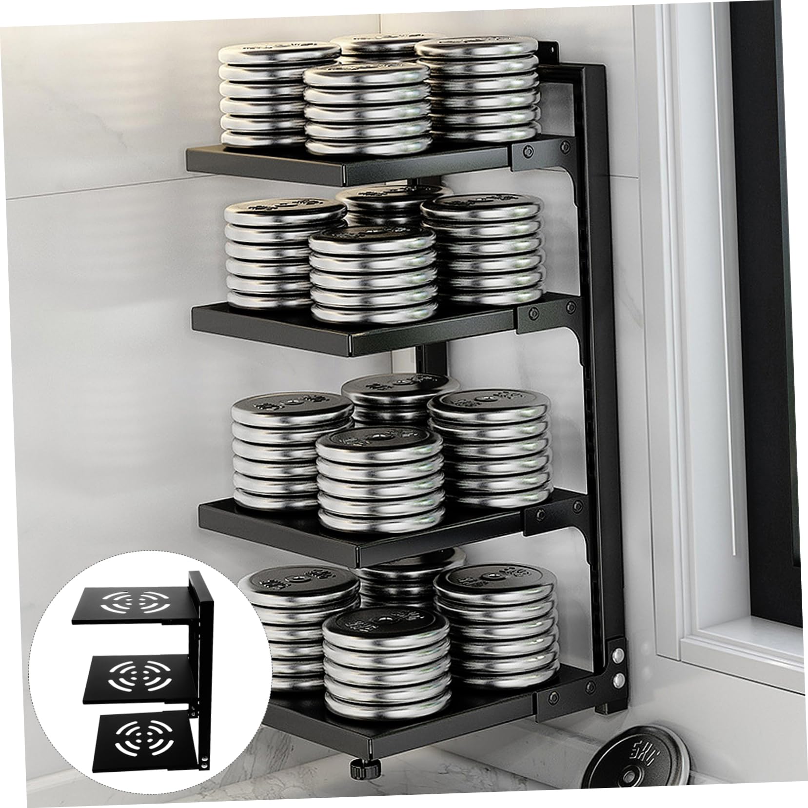 Gatuida Organizzatore 3 Livelli per Pentole e Padelle in Acciaio al Carbonio Spazi Regolabili, Scaffale Salvaspazio per Armadio della Cucina o Bagno