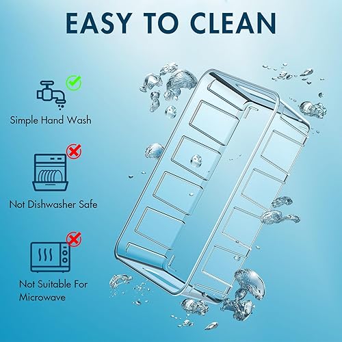 Miniatura 6 de Refrigerator Organizer with Compartments and Handles, Set of 2 Clear Fridge Containers - BPA Free - Organizer Containers for Refrigerator, Kitchen,