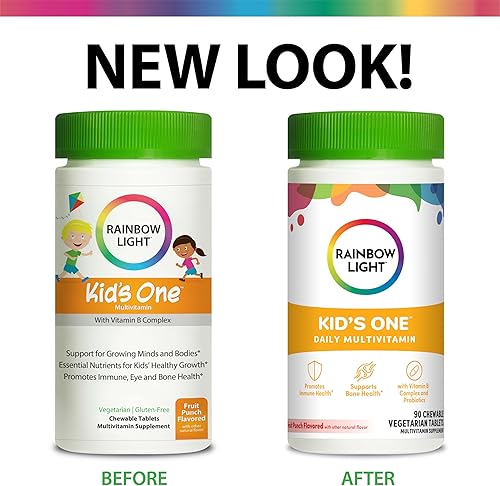 Miniatura 2 de Rainbow Light Kids One Multivitamínico con complejo de vitamina B sabor a ponche de frutas 90 tabletas el paquete puede variar