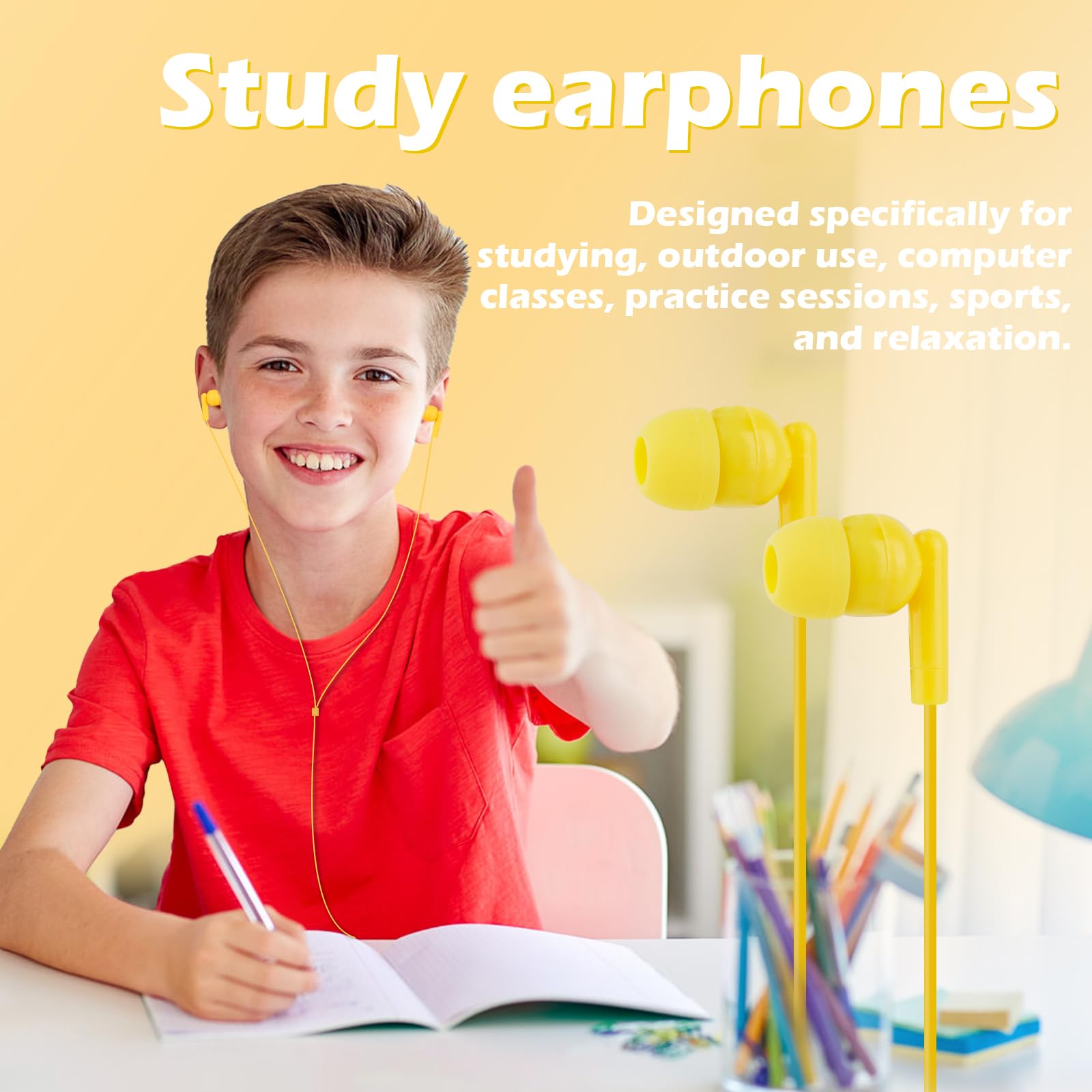 Classroom - Confezione da 200 auricolari per bambini, jack da 3,5 mm, cablati | Studenti in aula Bambini Bambini Regali Adulto All'ingrosso Auricolari