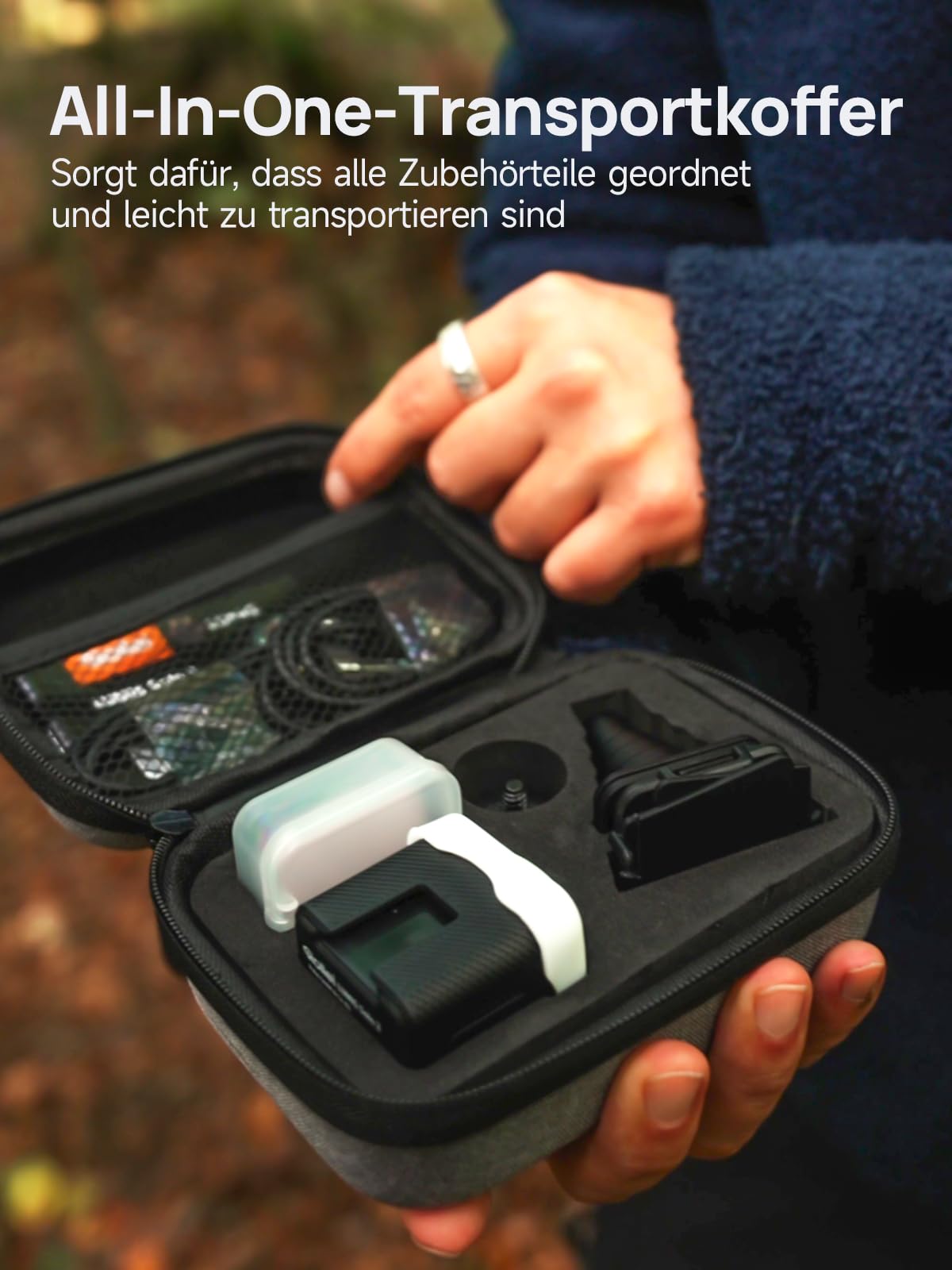 Rollei Lumis Solo 2 Led Würfel Kamera, Kleiner Videoleuchte inkl. Farbfilter für den Einsatz unterwegs, Mini Cube Makro Licht Fotografie 70g 5500K mit Akku, Led-Videoleuchte-Video-Licht-Würfel