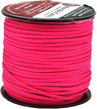 Mandala Crafts Faux Suede Cords Crimson Leather Cords for Jewelry Making - 2.65mm Leather Laces Leather Strips Flat Vegan Leather Strings for Dream Catchers Supplies